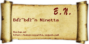 Búbán Ninetta névjegykártya